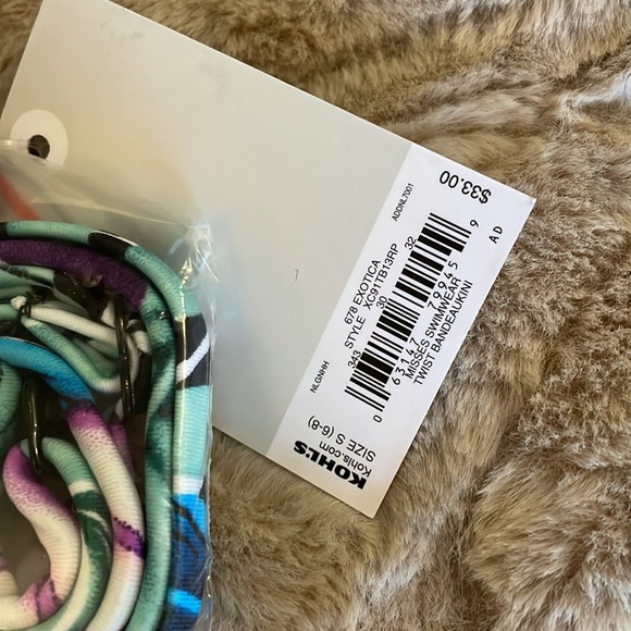 CROFT & BARROW sz 8 Tummy Trimmer Soft Formed Cup Tankini Swimsuit TOP Exotica - Picture 3 of 6